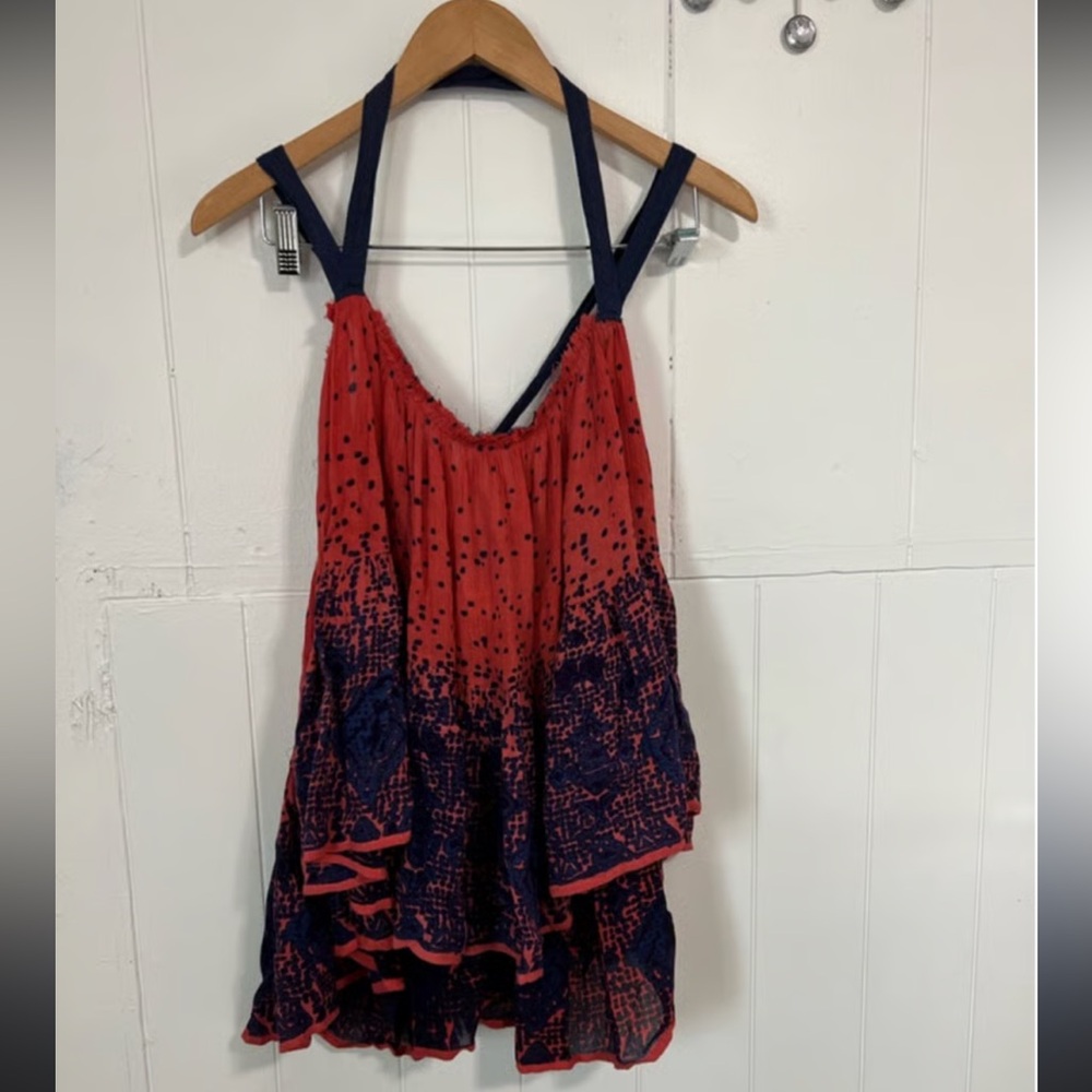 FREE PEOPLE flowy cross back tank
